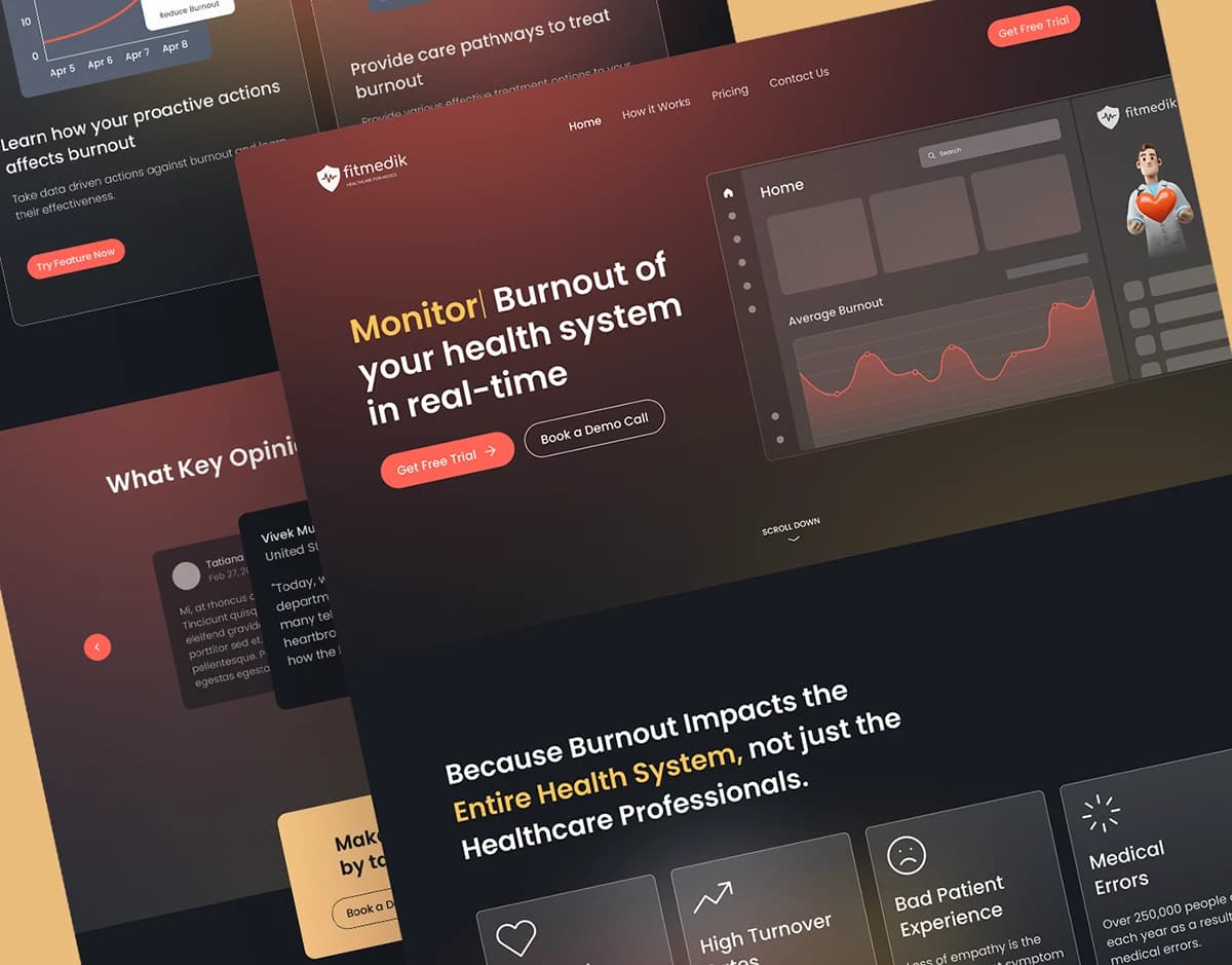 Burnout App Landing Page